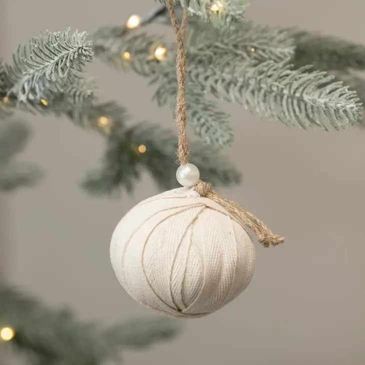 Freyja Natural Fabric Scandi Hanging Bauble