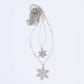 Christmas Necklace 18" Double Row Snowflake Layered Pendant