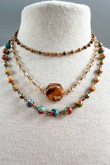 Janet Short Necklace-Orange
