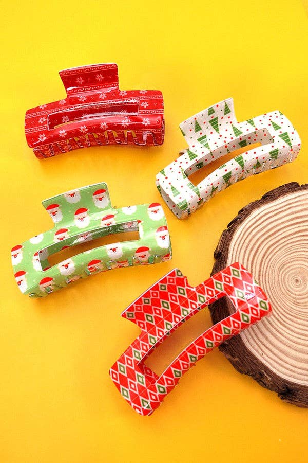 Merry Holiday Claw Clip