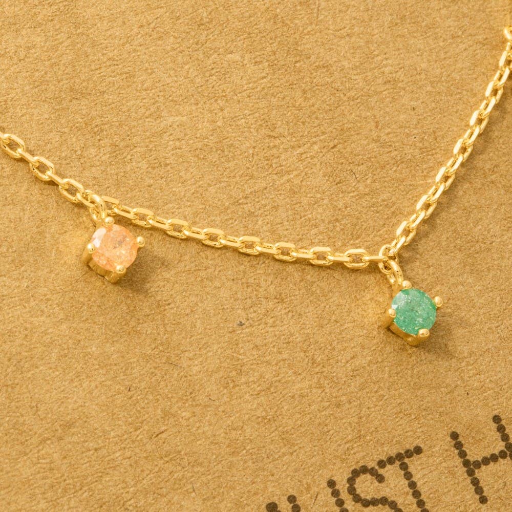 Crystal Stud Drop Necklace