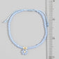 Faceted Beaded Flower Charm Adjustable Cord Bracelet