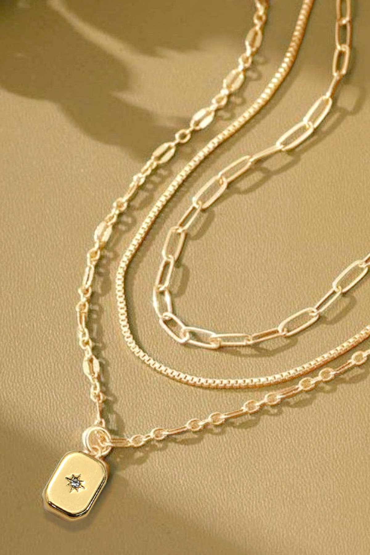 18K STAINLESS STEEL TARNISH FREE LAYERED NECKLACE | 40NK9532