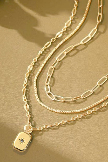 18K STAINLESS STEEL TARNISH FREE LAYERED NECKLACE | 40NK9532