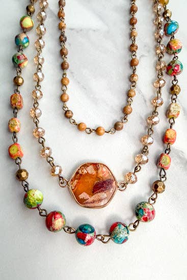 Janet Short Necklace-Orange