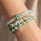 Mixed Chip Stone And Faceted Beads Bracelet Set
