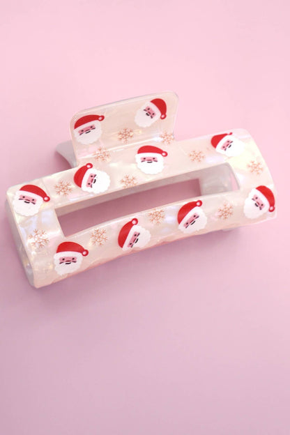 Santa Snowflake Claw Clip