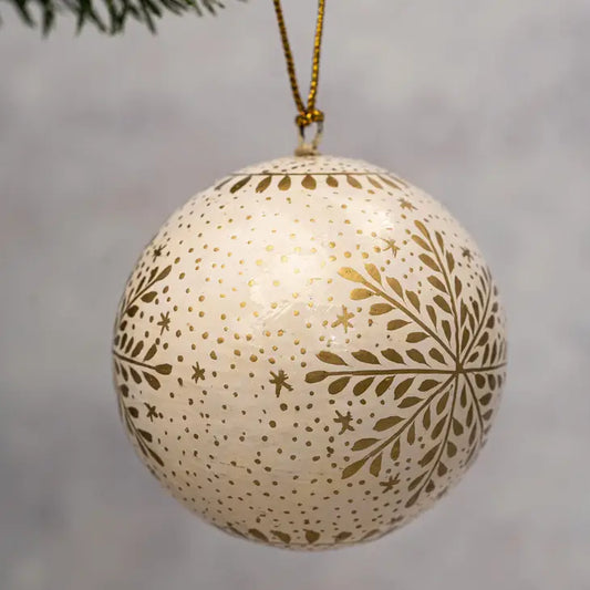 2" White Snowflake Christmas Hanging Ball