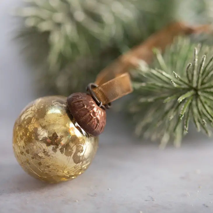 Small Gold 1" Crackle Glass Balls