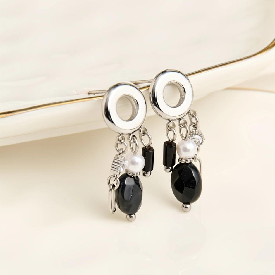 Black Agate Drop Earrings