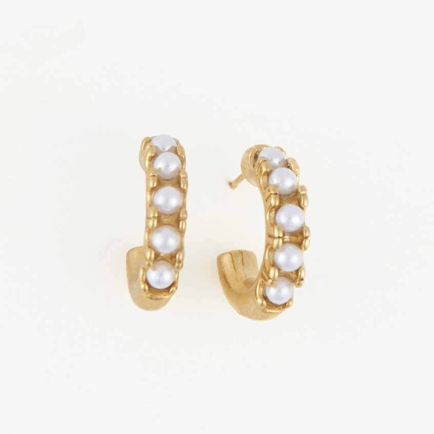 Pearl C-Hoop Earrings