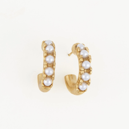 Pearl C-Hoop Earrings