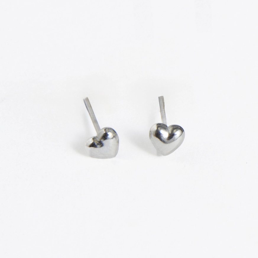 Puffy Heart Stud Earrings