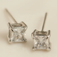 5mm Square Cubic Zirconia Stud Earrings