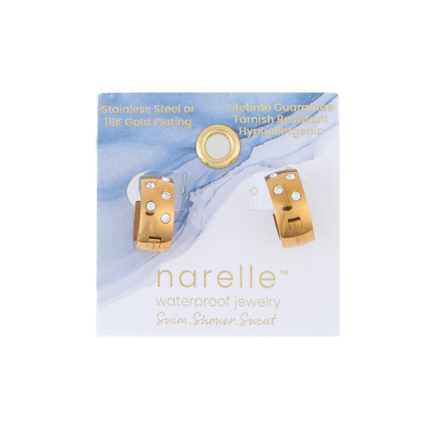 Crystal Inlay Hoop Earrings