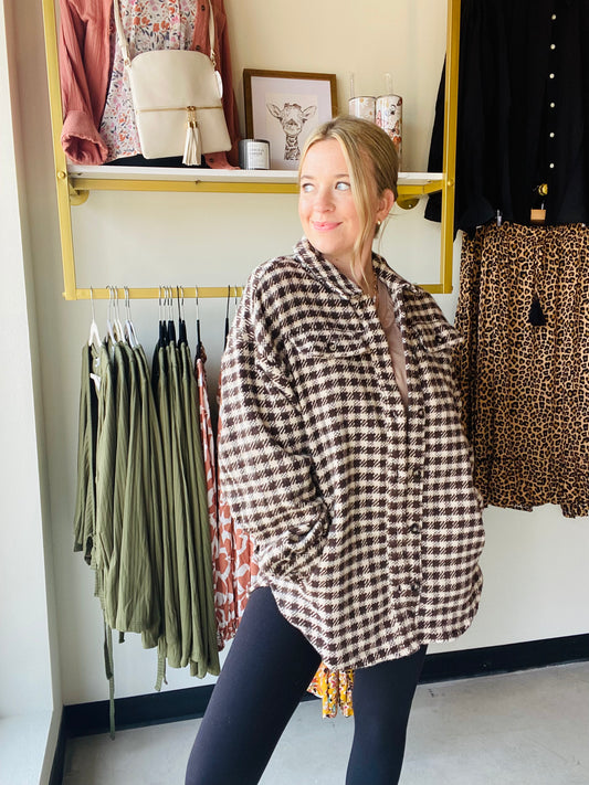 Autumn Breeze Gingham Shacket