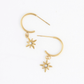 Starburst Charm C Hoop Earrings