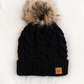 Black Cable Knit Hat