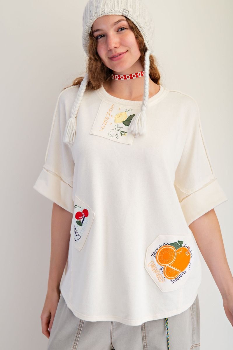 Fruit Patch Terry Knit Top