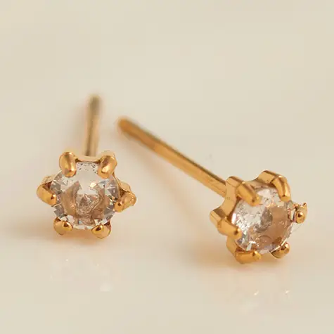 3mm Cubic Zirconia Stud Earrings