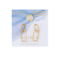 Textured oval Link Earrings