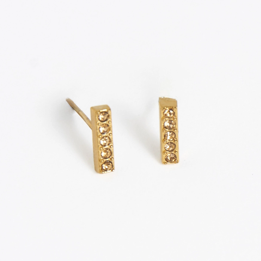 Crystal Bar Stud Earrings