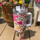 Cream Floral Insulated Tumbler