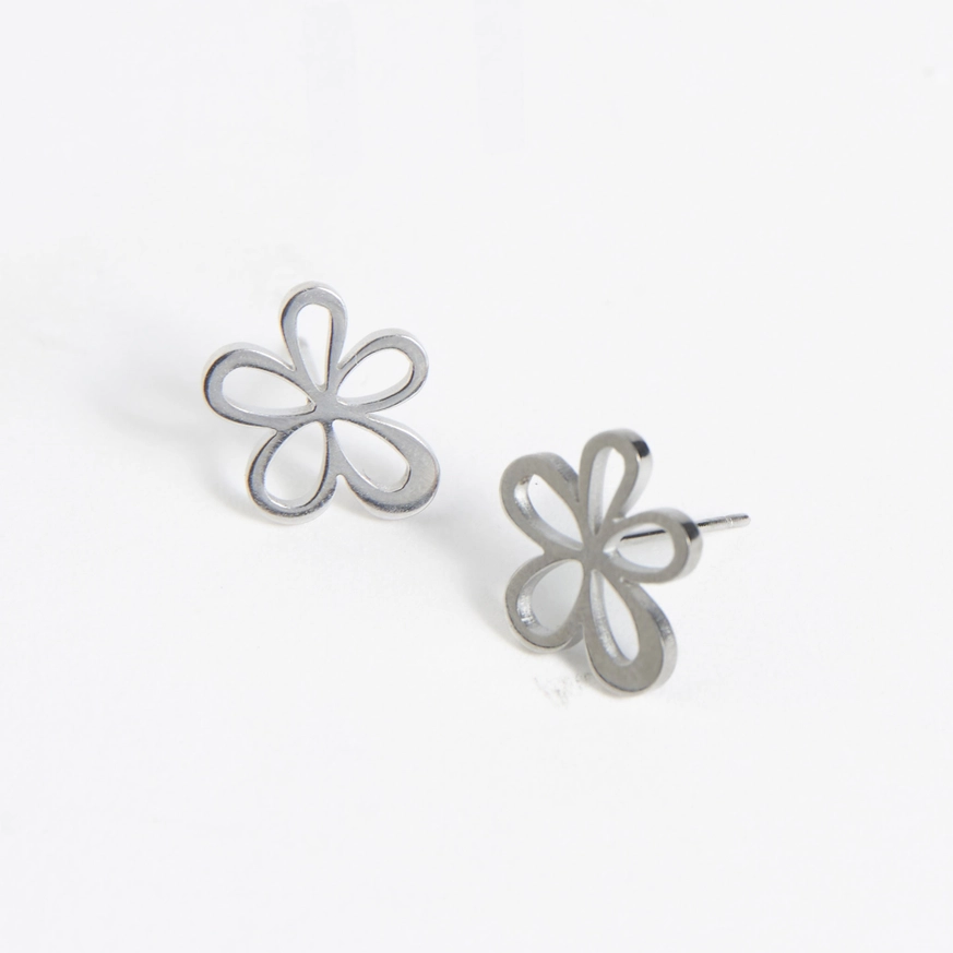 Flower Outline Stud Earrings
