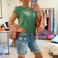 Light Wash Distressed Bermuda Shorts