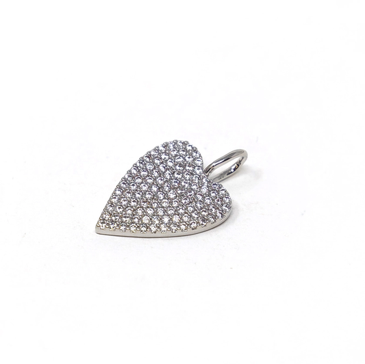 Silver Moody Heart Charm