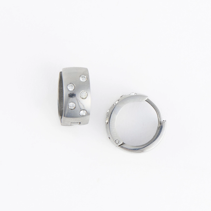 Crystal Inlay Hoop Earrings