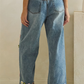 Floral 3D Crochet Denim Pants