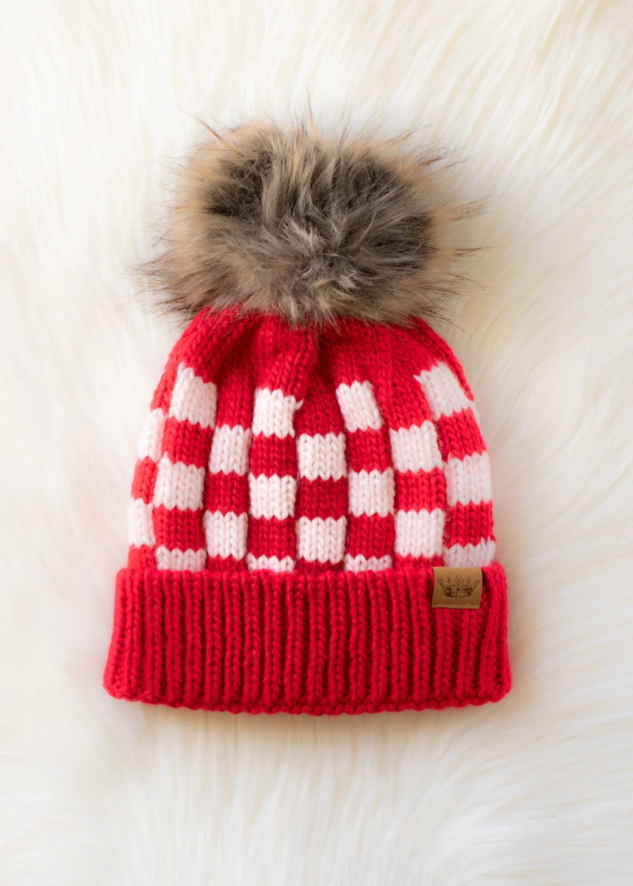 Red & Pink Check Hat