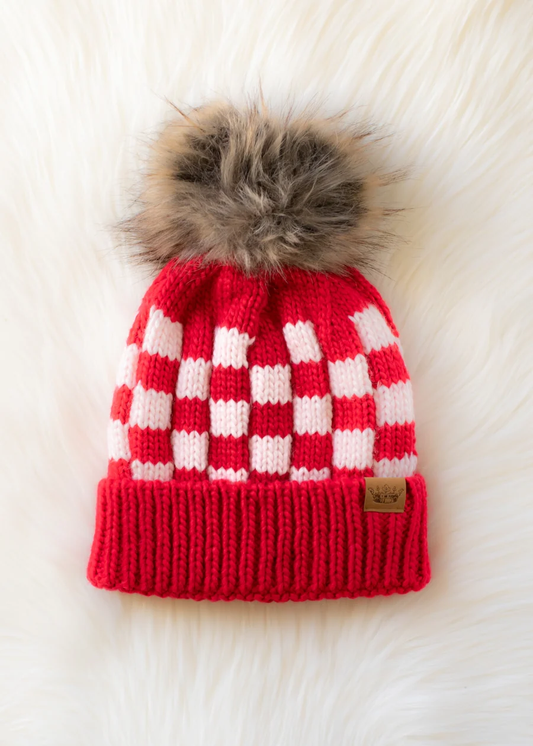 Red & Pink Check Hat
