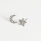 Pave Star & Mood Stud Earrings