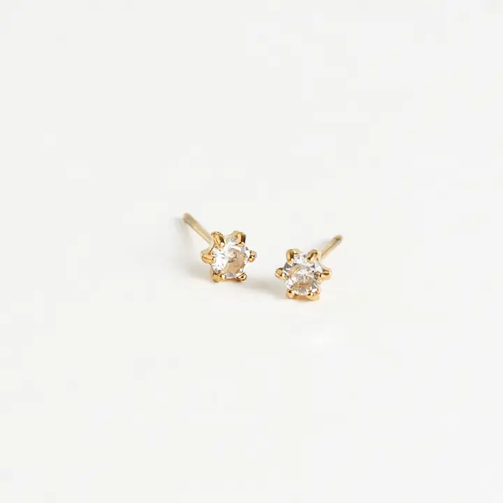 3mm Cubic Zirconia Stud Earrings