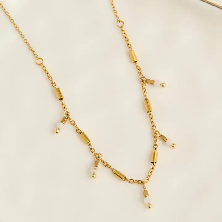 15" Station Moonstone Necklace