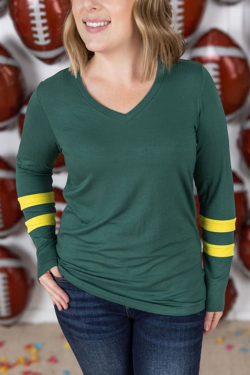 Larissa Green & Gold Top