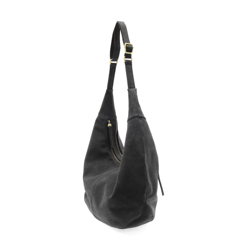 Black Rochelle Suede Crescent Bag