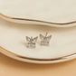 Cubic Zirconia Butterfly Stud Earrings