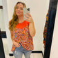 Coral Paisley Sleeveless Top