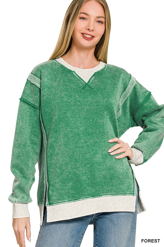 Forest Acid Wash Pullover