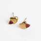 Heart Gemstone Stud Earrings