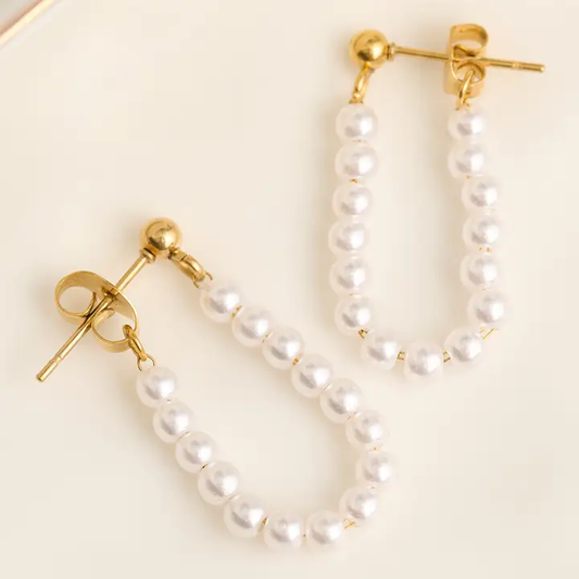 Pearl Beaded Drop Earrings