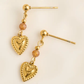 Tiger's Eye Dangle Heart Earrings