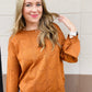 Khaki Flare Texture Knit Sweater
