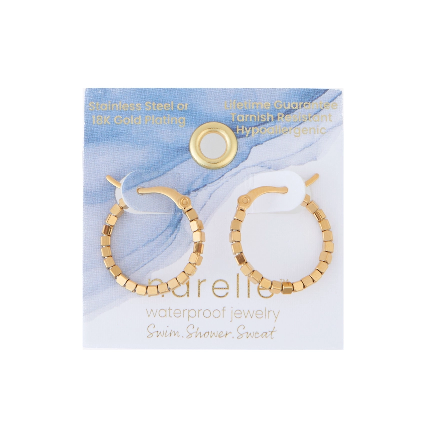 Square Beaded Hoop Earrings