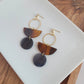 Walnut and Black Wren Earrings