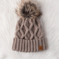 Taupe Diamond Knit Hat