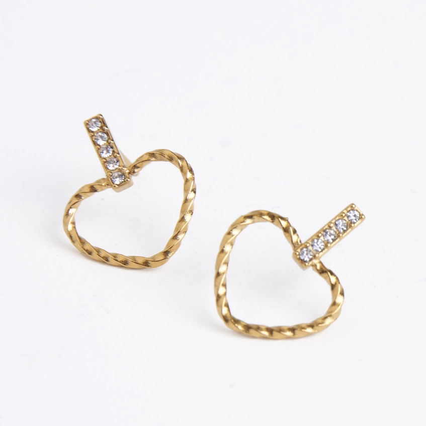 Heart Outline Bar Studs
